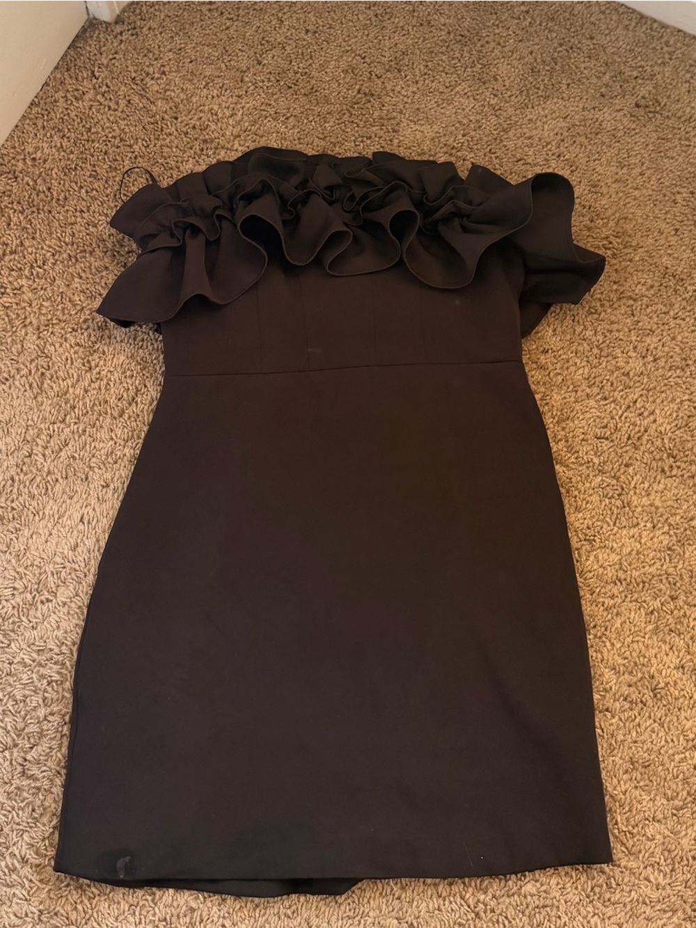 DO+BE Black Pencil Skirt with Ruffle Hem